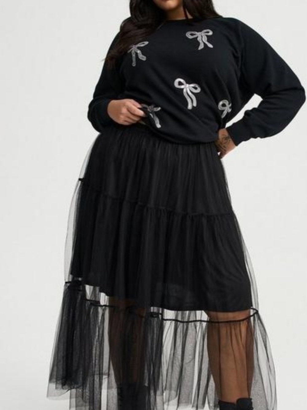 torrid Black Layered Tulle Maxi Skirt